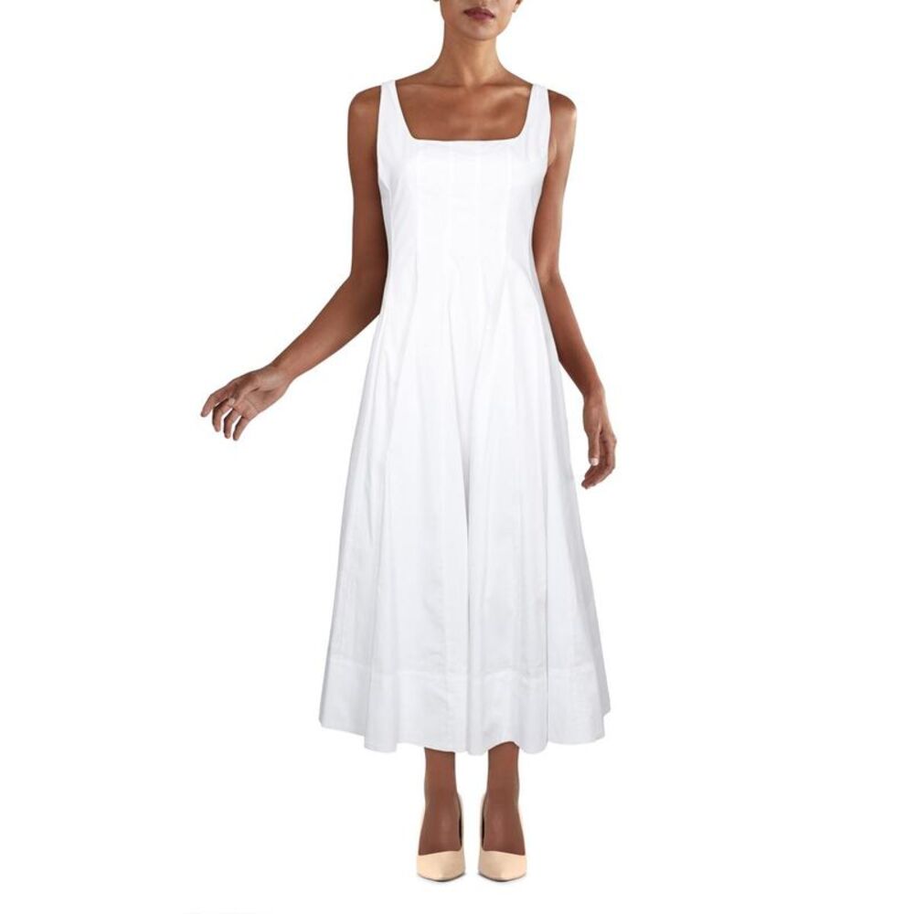 STAUD White Midi Dress